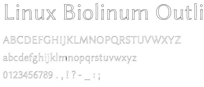 Linux Biolinum Outline font
